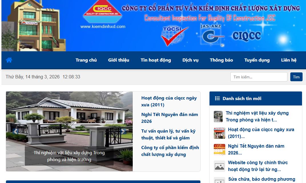 Website công ty chính thức hoạt động trở lại từ ngày 10/02/2026